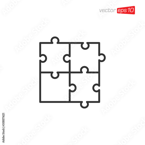 Puzzle Icon Design Vector Template