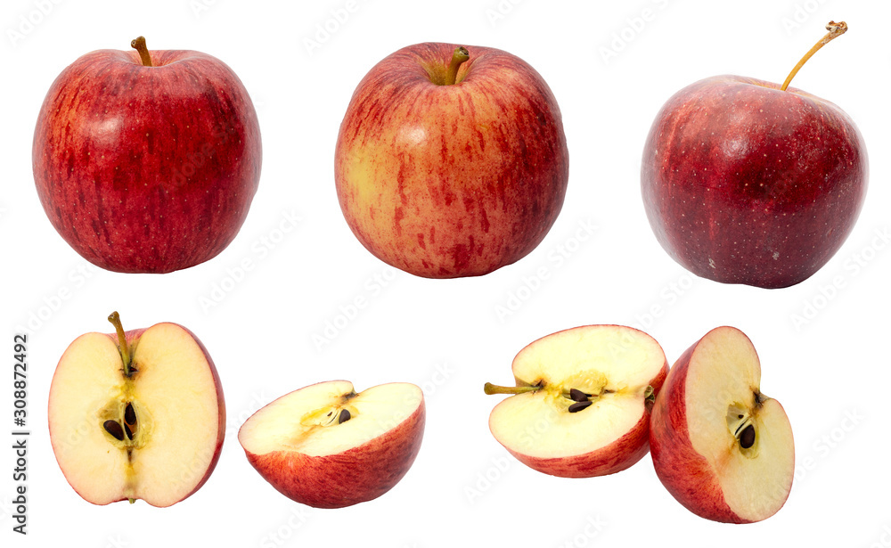 Fresh red apple isolated on white with clipping path Fresh red apple isolated on white with clipping path