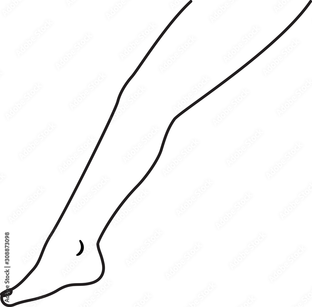 横から見た人の脚のシンプルな図 横から見た人の脚のシンプルな図