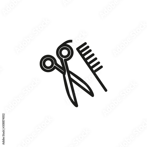 Foto Barber instruments thin line icon