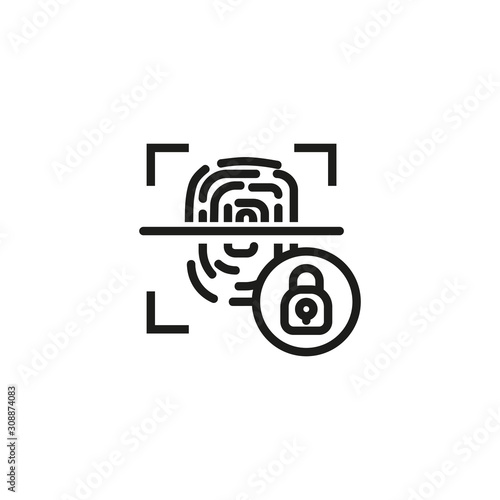 Biometric thin line icon. Biometric, identification, security isolated outline sign. Safety and authorization concept. Vector illustration symbol element for web design and apps