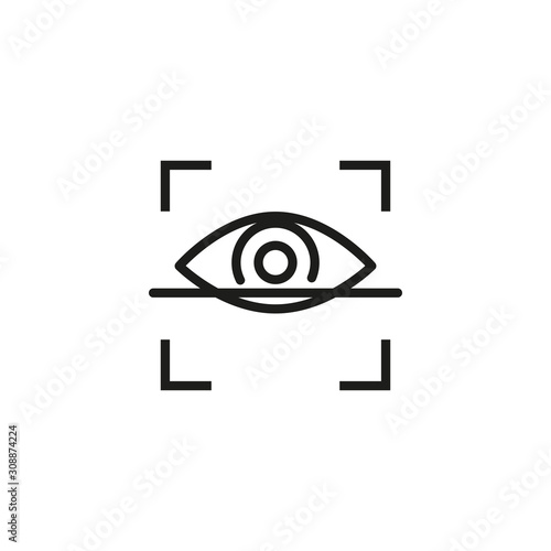Eye scanner thin line icon. Biometric, identification, security isolated outline sign. Safety and authorization concept. Vector illustration symbol element for web design and apps