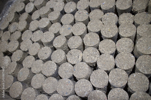 municipal waste processing, pressed fuel briquettes