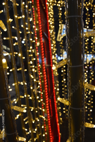 Christmas lights, bokeh photography