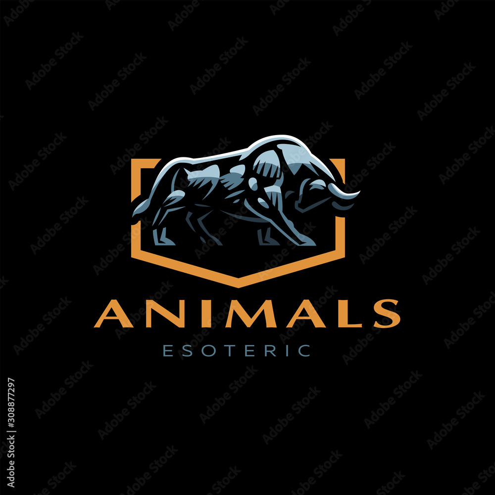 Muscular Bull with horns. Muscular Bull with horns.