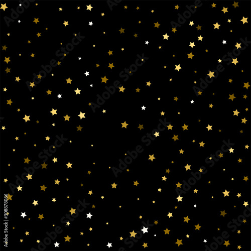 Confetti celebration. Gold Confetti on black background