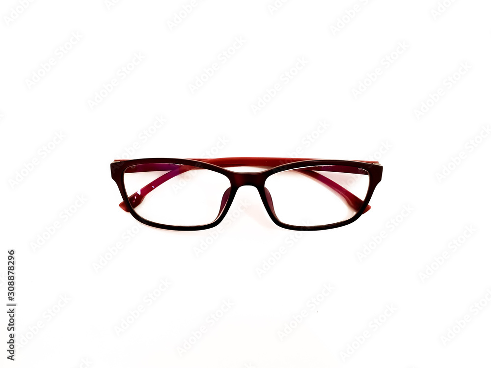 Black glasses placed on a clean white background. Black glasses placed on a clean white background.
