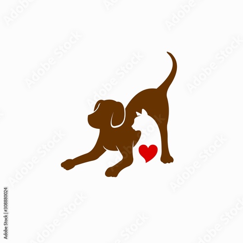 cat and dog lover logo