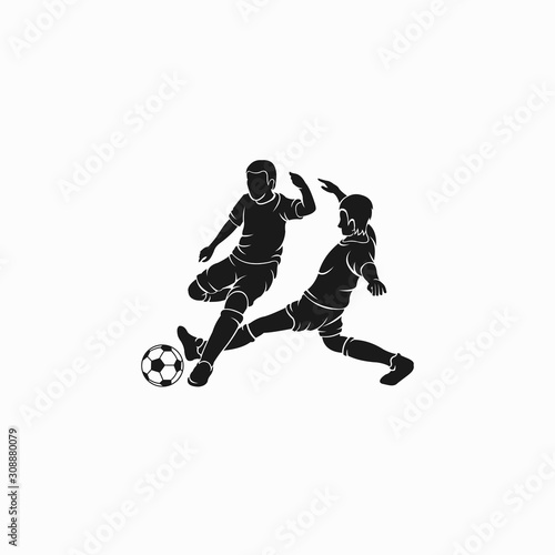 soccer player vector who is dribbling