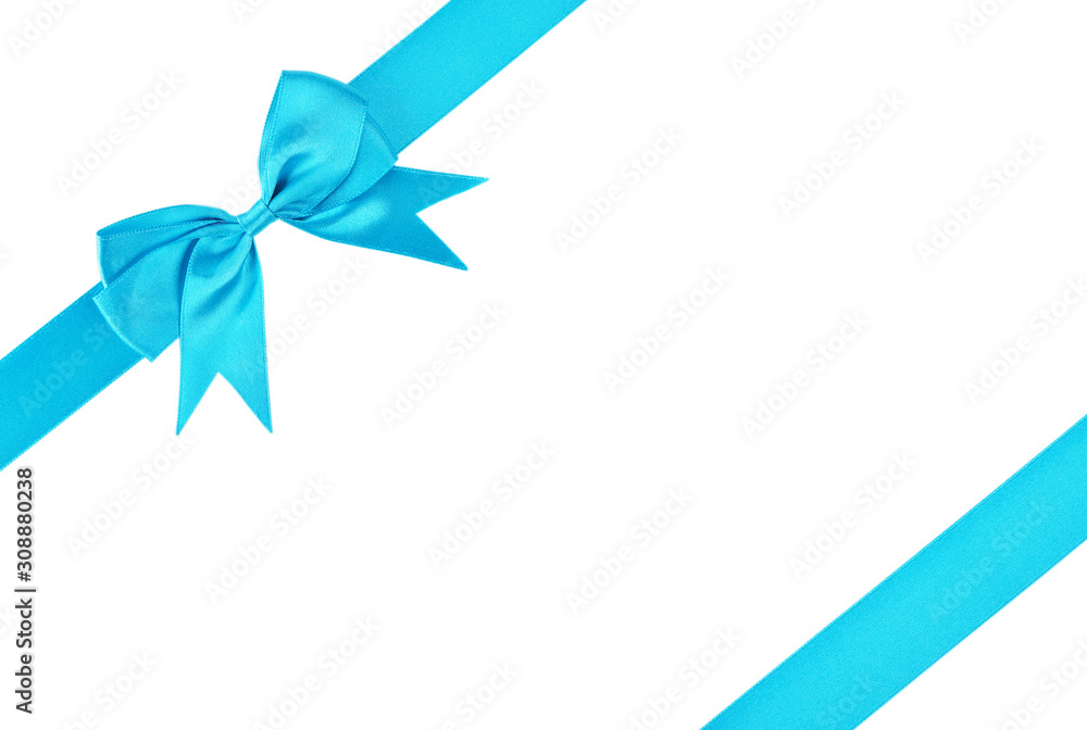 Blue ribbon with bow Blue ribbon with bow