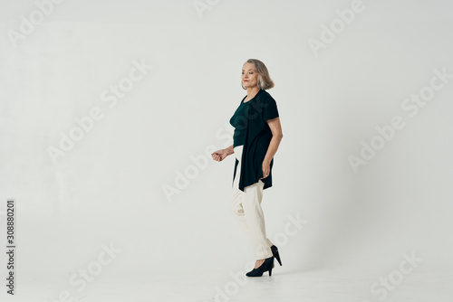 young woman walking on the street