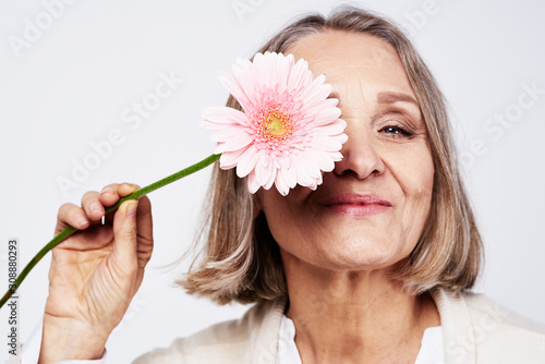woman with flower photo