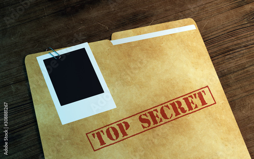 Private investigator desk. 3d illustration