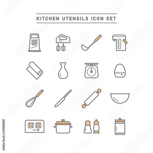 KITCHEN UTENSILS ICON SET