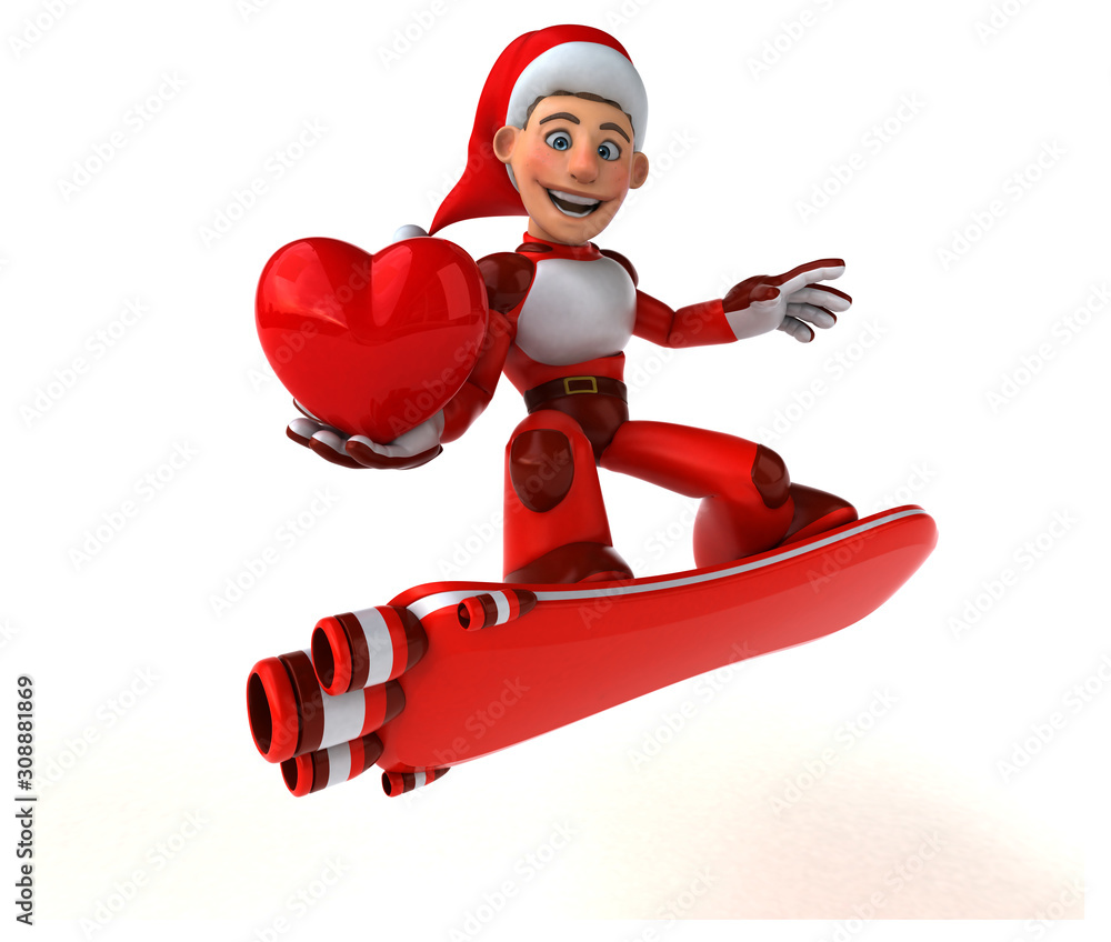 Fun Super Santa Claus - 3D Illustration Fun Super Santa Claus - 3D Illustration