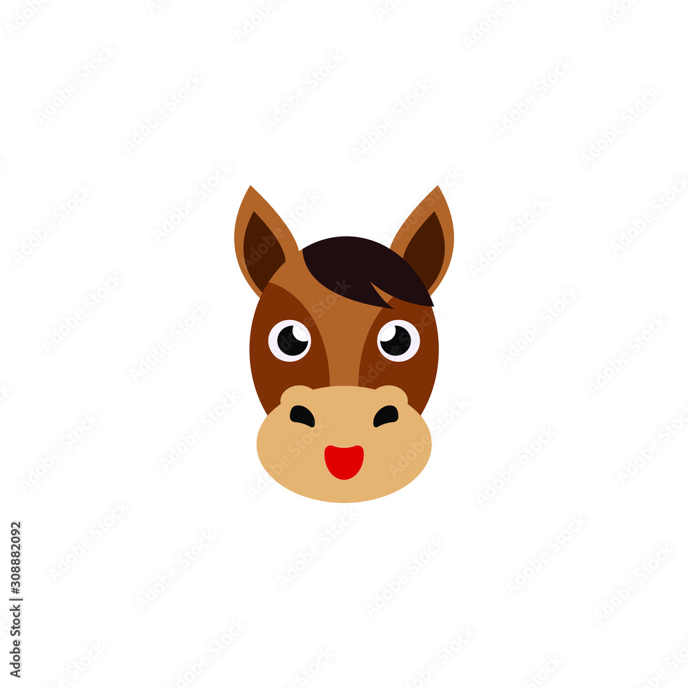 Horse-Cartoon horse head isolated from white background Horse-Cartoon horse head isolated from white background