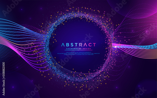 Glowing abstract aurora modern background design. Modern particle liquid dynamic background template
