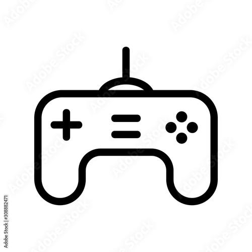 Game joystick icon vector. Thin line sign. Isolated contour symbol illustration