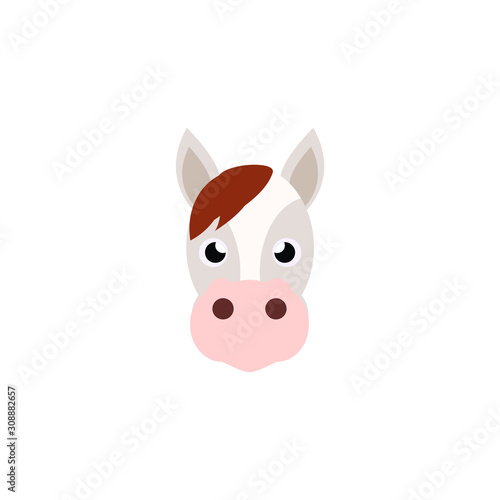 Horse-Cartoon horse head isolated from white background