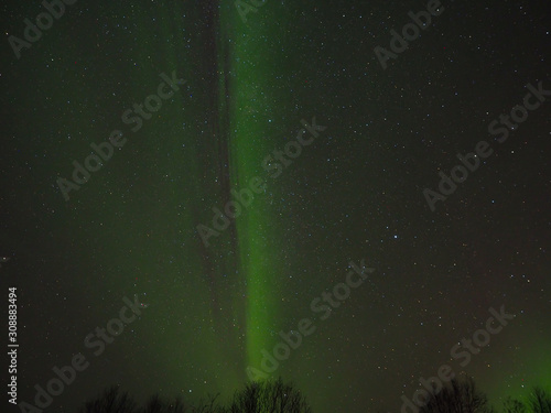 Beautiful northern lights on the sky