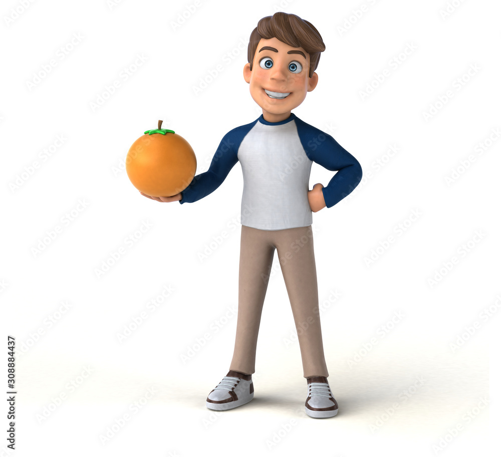 3D cartoon character fun teenager 3D cartoon character fun teenager