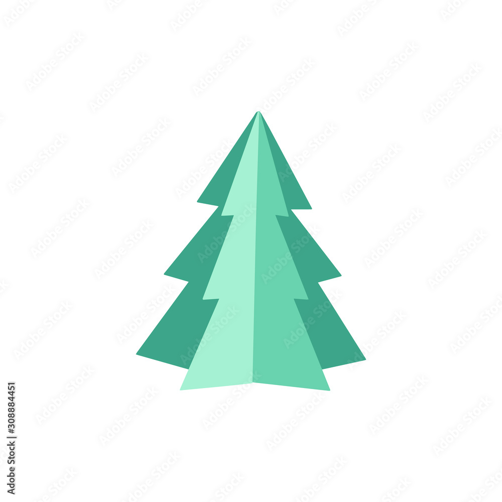 Paper Christmas tree. Perfect for Christmas cards, decorations, invitations, banners, labels, gift paper. Paper Christmas tree. Perfect for Christmas cards, decorations, invitations, banners, labels, gift paper.