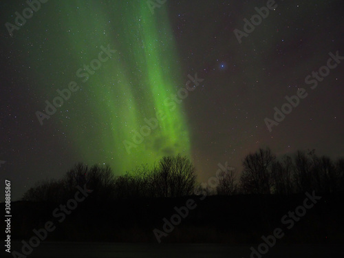 Beautiful northern lights on the sky