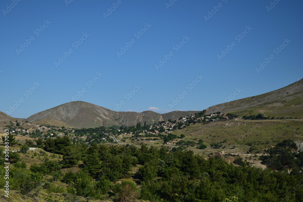 Obraz premium View of the abandoned Greek village Derekoy - turkish aegean island Gokceada (Imbros)