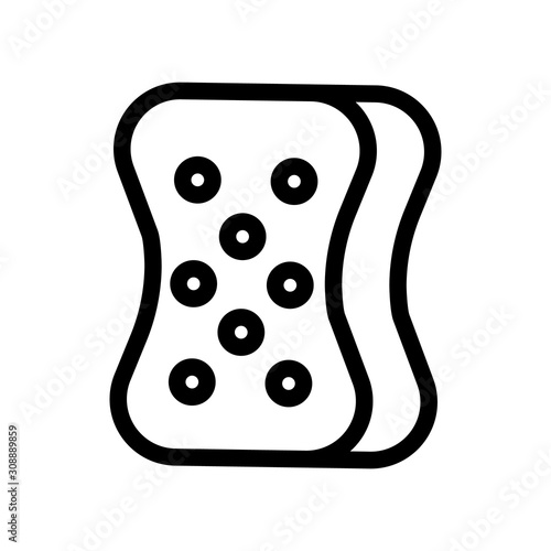 washcloth sponge icon vector. Thin line sign. Isolated contour symbol illustration