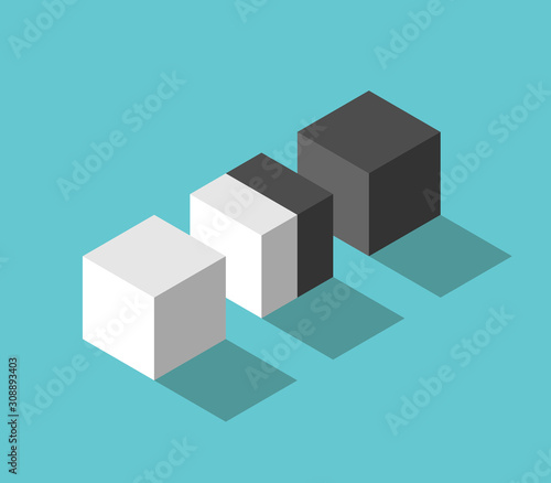 Black, white intermediate cube