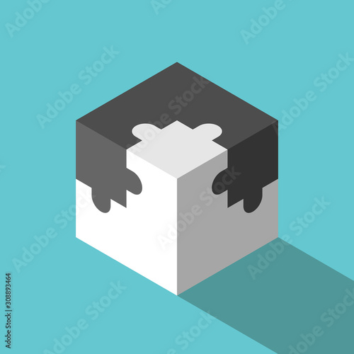 Jigsaw puzzle cube, opposites