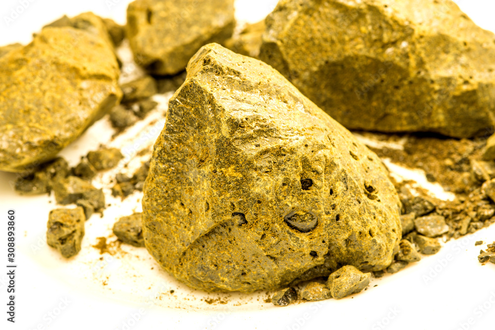 Guaiacum gum in a closeup