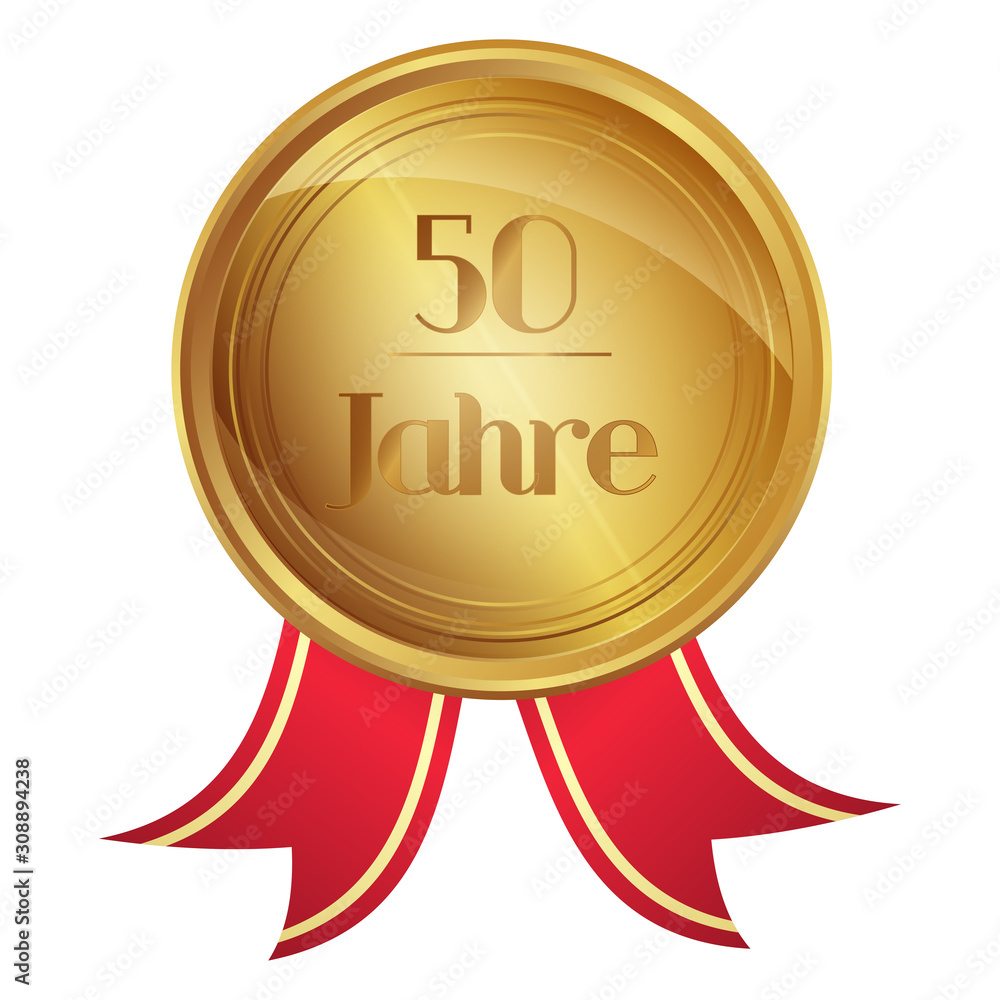Jubiläum Goldmedaille 50 Jahre - 3D Jubiläum Goldmedaille 50 Jahre - 3D