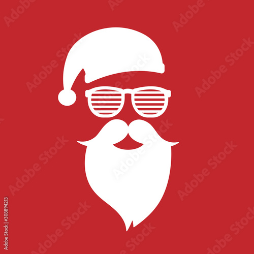 Hipster Santa Clause with sunglasses