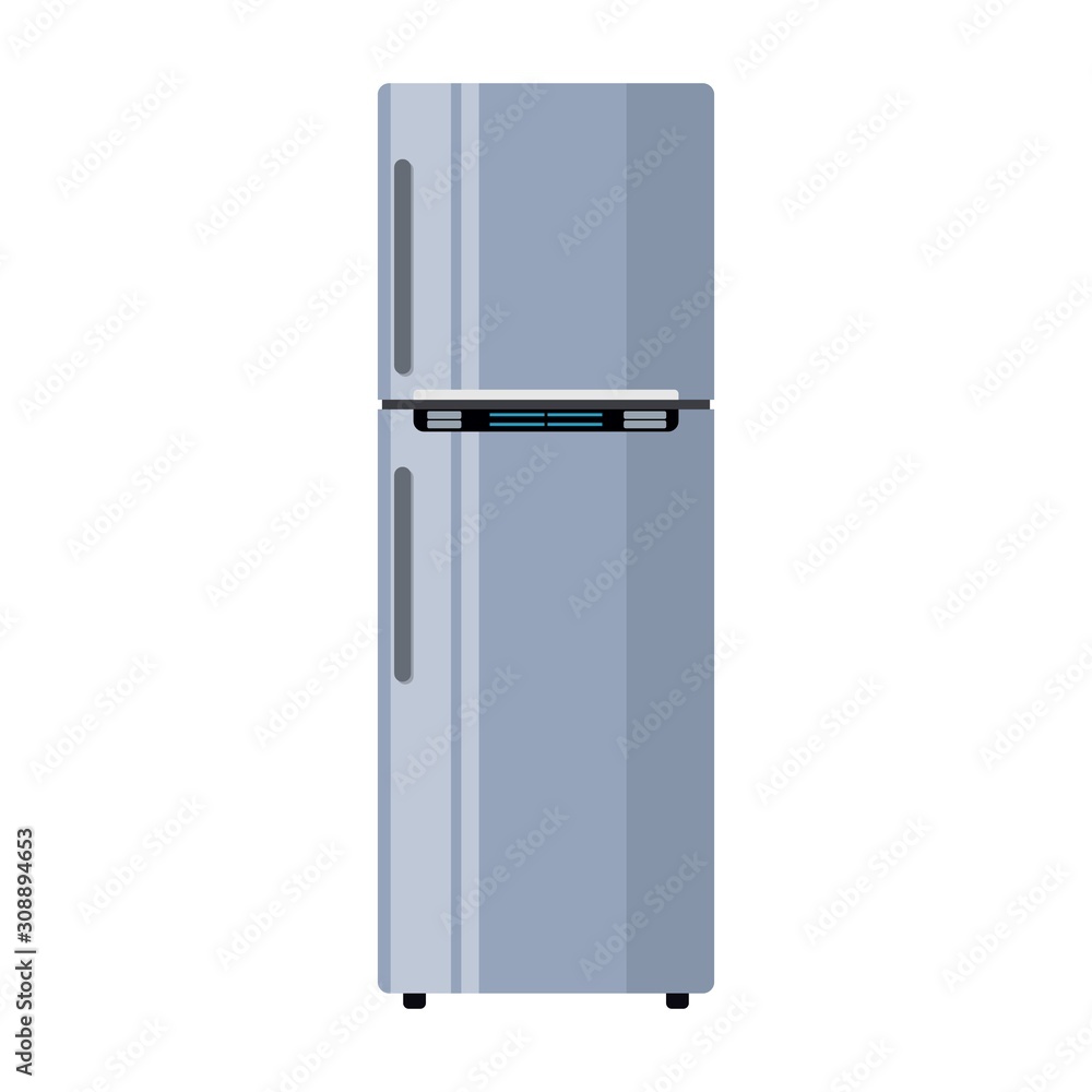 Modern Fridge Freezer refrigerator. Closed fridge. isolated on white background. Vector illustration in flat style. Modern Fridge Freezer refrigerator. Closed fridge. isolated on white background. Vector illustration in flat style.