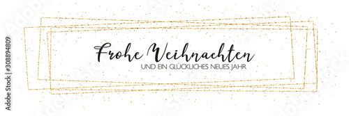 Weihnachtsbanner gold mit Rechtecken