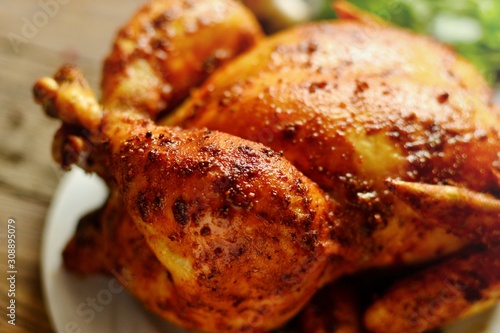 фотографія Whole baked chicken curry with golden crisp