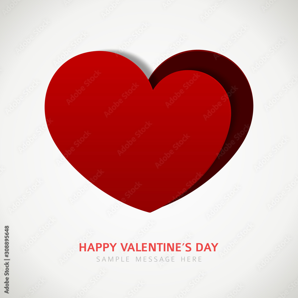 Heart shape paper cut design vector romantic card for valentines day card or banner Heart shape paper cut design vector romantic card for valentines day card or banner