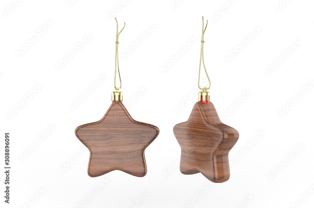 Obraz premium Blank Christmas Ornament template, 3d render illustration.