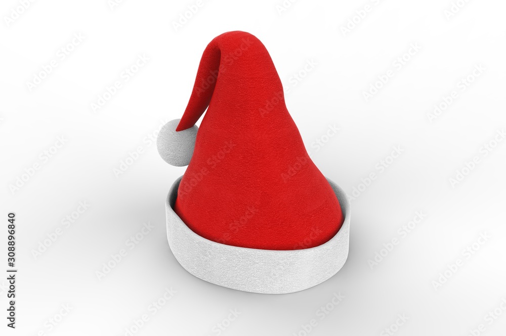 Blank Christmas hat for branding. 3d render illustration. Blank Christmas hat for branding. 3d render illustration.