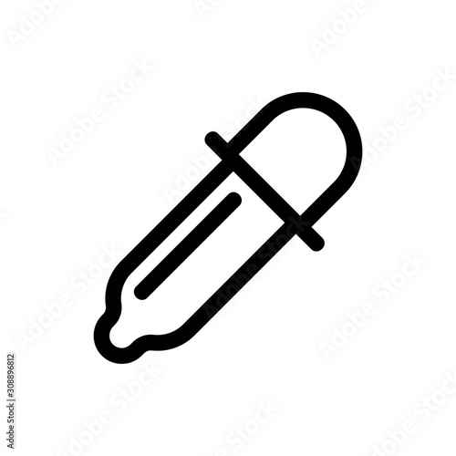 pipette icon vector. Thin line sign. Isolated contour symbol illustration
