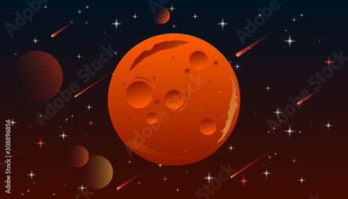 Mars, solar system planets.