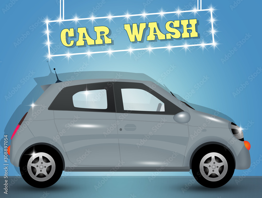 illustration of car wash