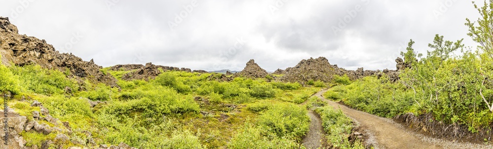 Picture of walks trough the great lava field in the south of Hverfjall volcano