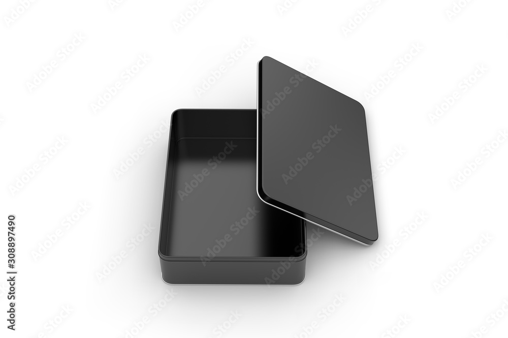 Blank tin container for branding and design. 3d render illustration. Blank tin container for branding and design. 3d render illustration.