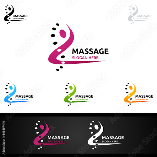 Chiropractic, massage, back pain and osteopathy Logo Design