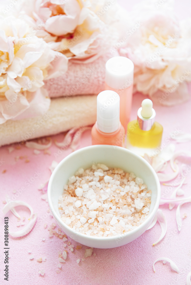 Spa concept with peonies Spa concept with peonies