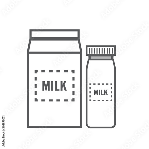 Vector modern flat design icon illustration featuring pair of classic milk bottles