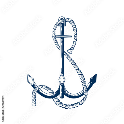 Vessel anchor vector illustration