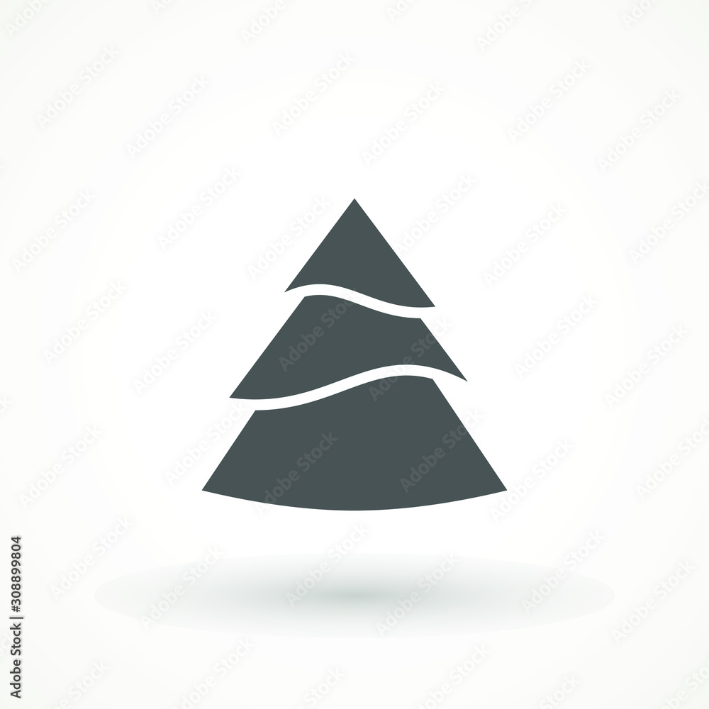 Christmas tree. Tree icon in flat design. Xmas cartoon background. merry spruce fir. Winter illustration isolated on white. Pine Christmas tree. Tree icon in flat design. Xmas cartoon background. merry spruce fir. Winter illustration isolated on white. Pine